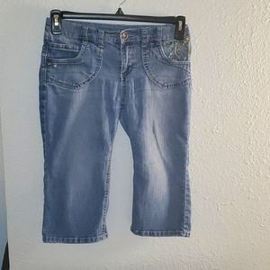 Mudd blue jeans shorts w/designs on back pocket